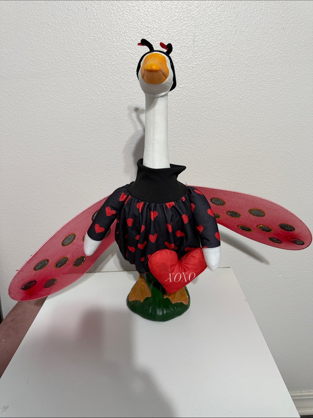 Valentine Heart Ladybug porch goose outfit